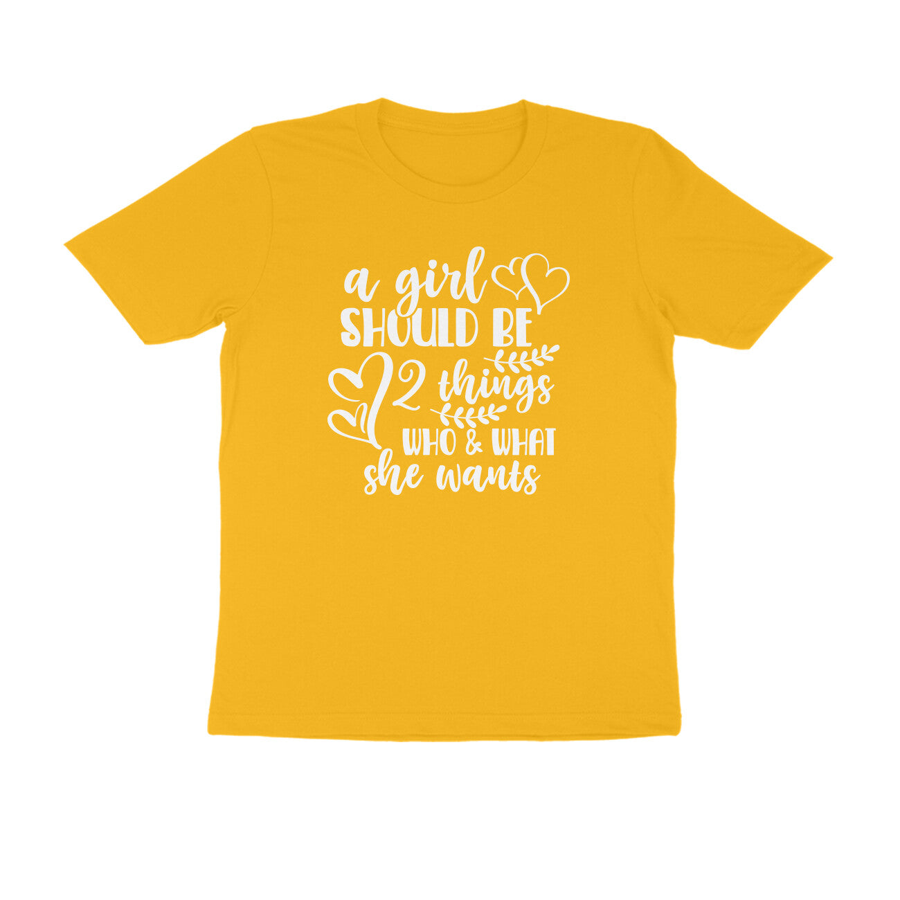 Half Sleeve Round Neck T-Shirt – A girl should be 2 puraidoprints