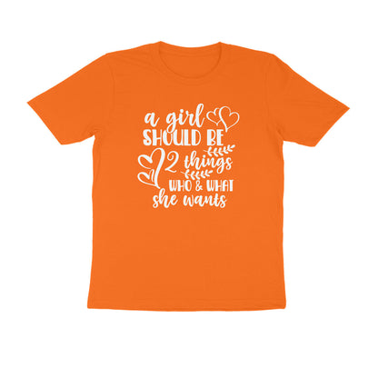 Half Sleeve Round Neck T-Shirt – A girl should be 2 puraidoprints