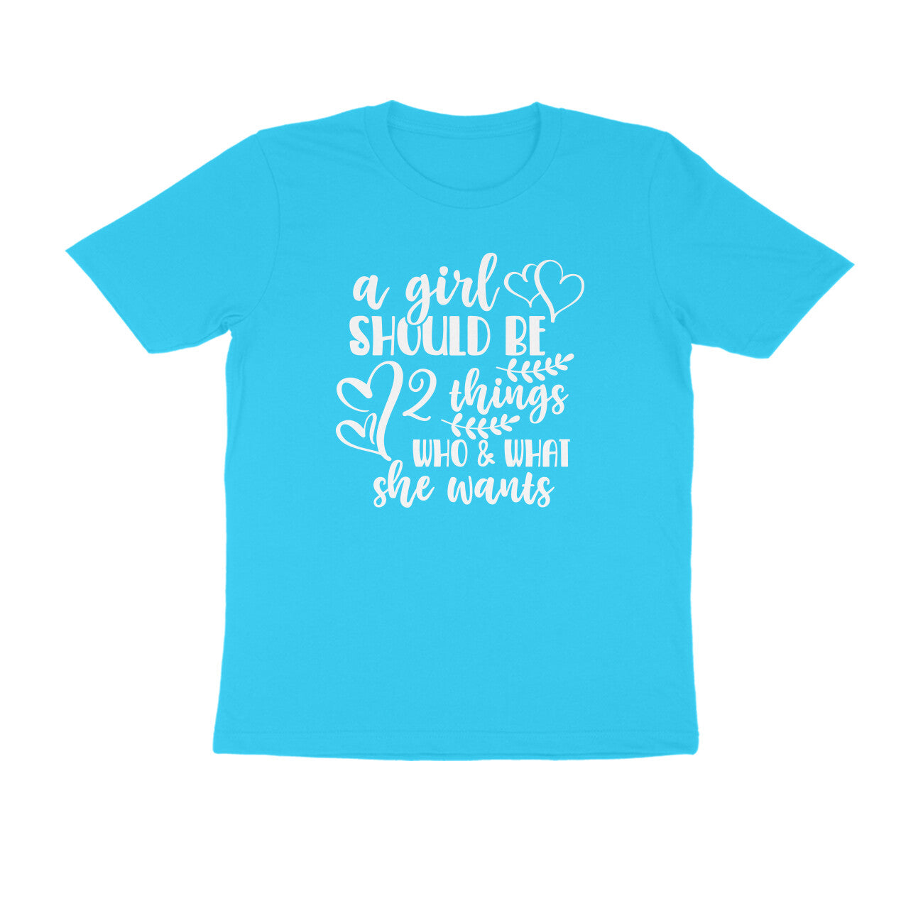 Half Sleeve Round Neck T-Shirt – A girl should be 2 puraidoprints