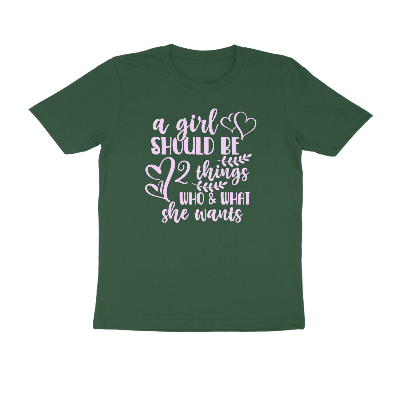 Half Sleeve Round Neck T-Shirt – A girl should be 3  ﻿ puraidoprints