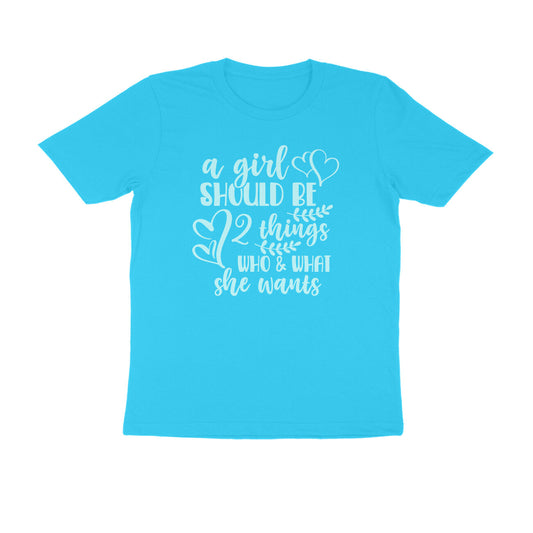 Half Sleeve Round Neck T-Shirt – A girl should be 4 puraidoprints