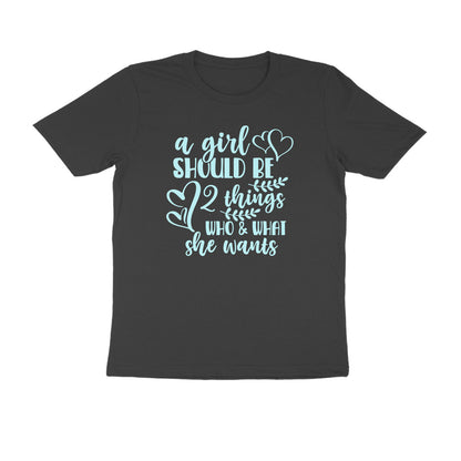 Half Sleeve Round Neck T-Shirt – A girl should be 4 puraidoprints