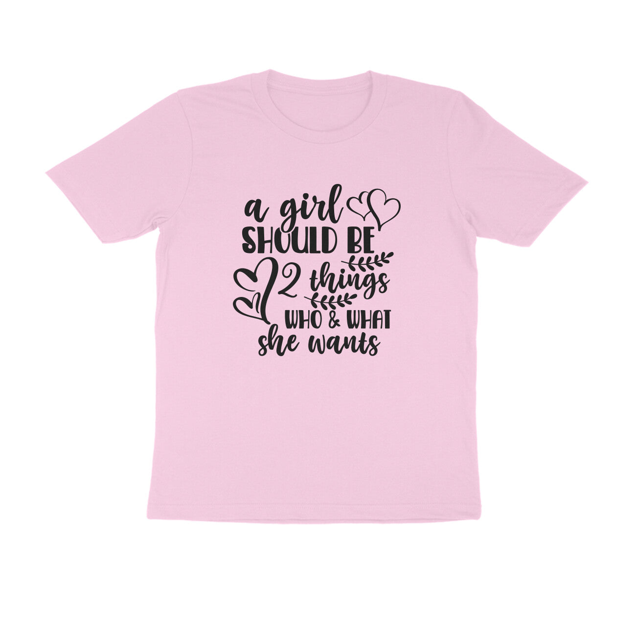 Half Sleeve Round Neck T-Shirt – A girl should be puraidoprints