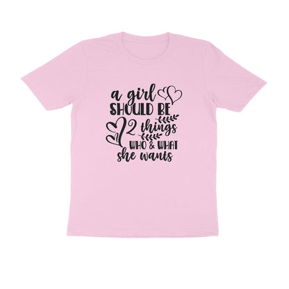 Half Sleeve Round Neck T-Shirt – A girl should be puraidoprints