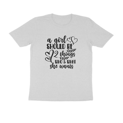 Half Sleeve Round Neck T-Shirt – A girl should be puraidoprints