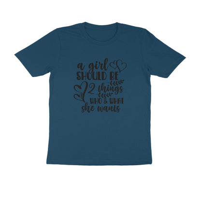 Half Sleeve Round Neck T-Shirt – A girl should be puraidoprints