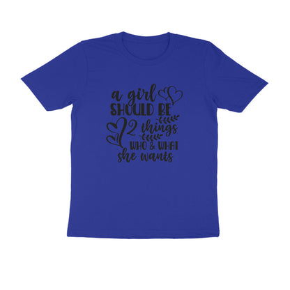 Half Sleeve Round Neck T-Shirt – A girl should be puraidoprints