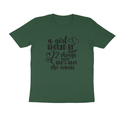 Half Sleeve Round Neck T-Shirt – A girl should be puraidoprints