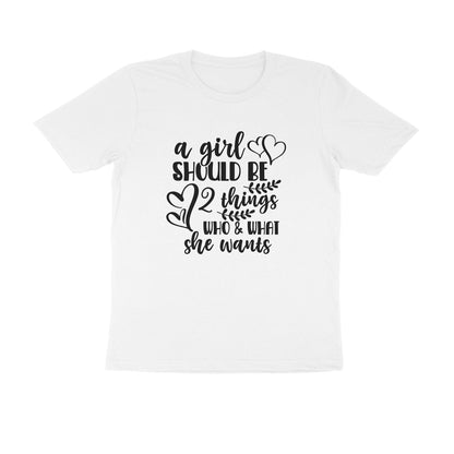 Half Sleeve Round Neck T-Shirt – A girl should be puraidoprints