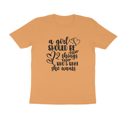 Half Sleeve Round Neck T-Shirt – A girl should be puraidoprints