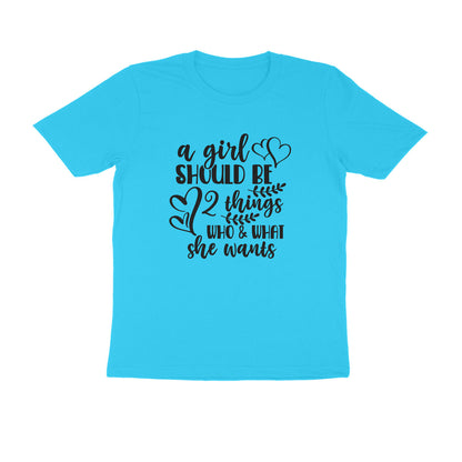 Half Sleeve Round Neck T-Shirt – A girl should be puraidoprints