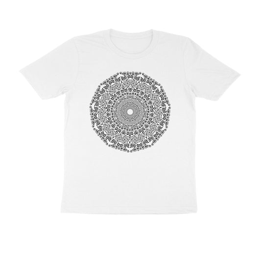 Half Sleeve Round Neck T-Shirt –  Black Mandala 4 puraidoprints