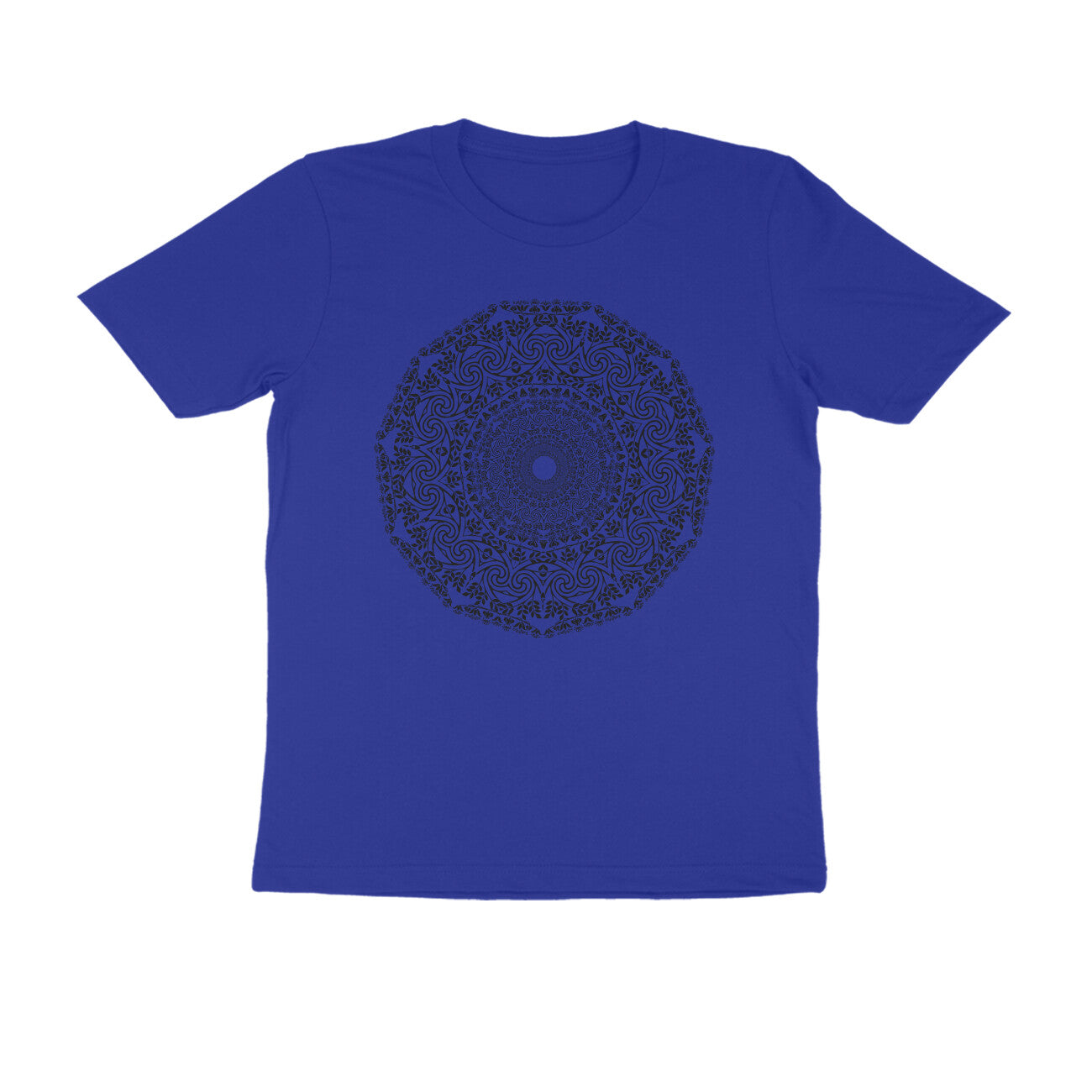 Half Sleeve Round Neck T-Shirt –  Black Mandala 4 puraidoprints