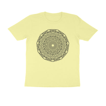 Half Sleeve Round Neck T-Shirt –  Black Mandala 4 puraidoprints