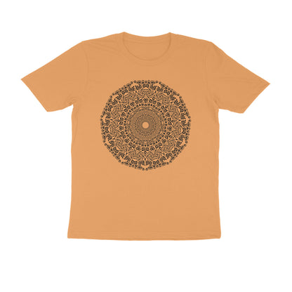 Half Sleeve Round Neck T-Shirt –  Black Mandala 4 puraidoprints