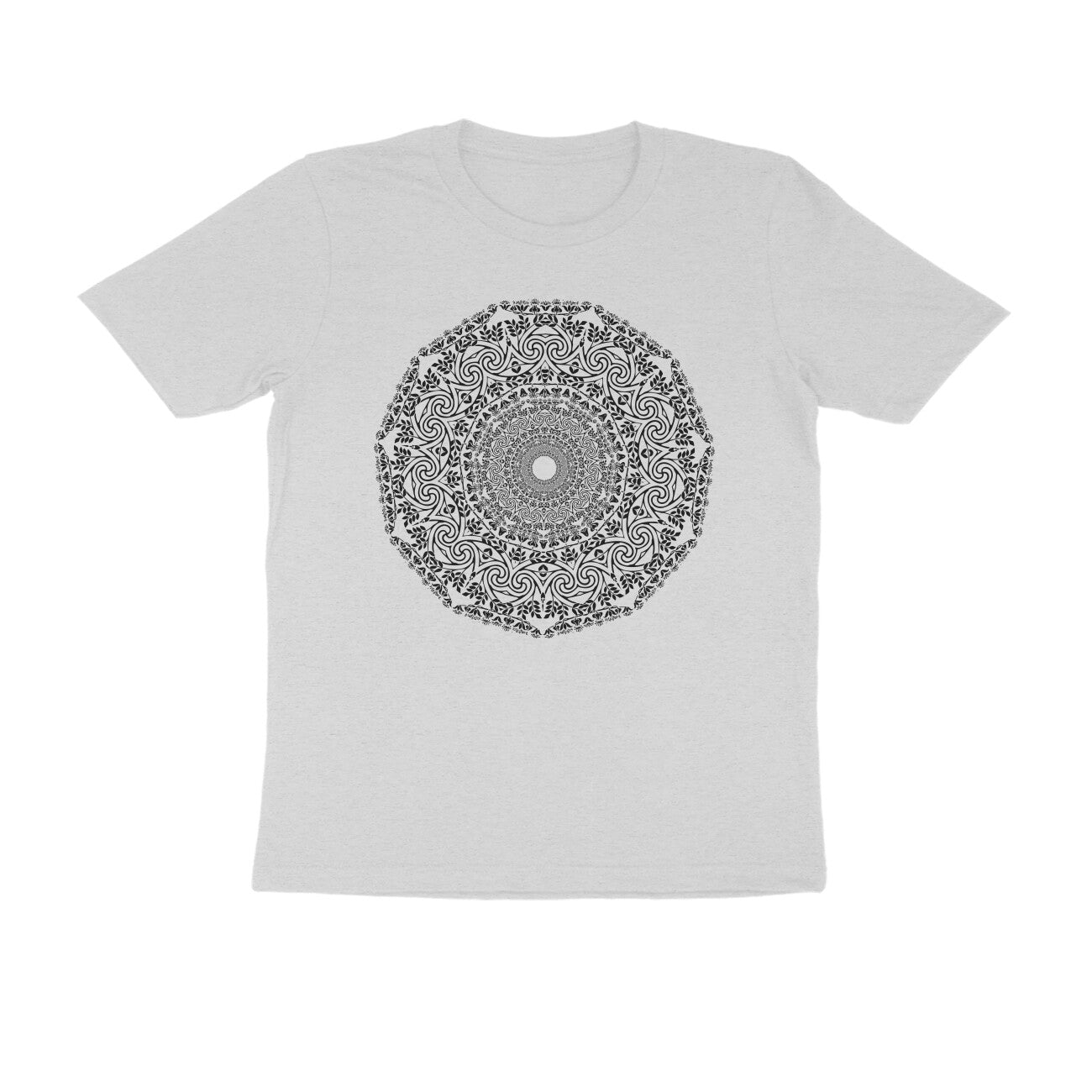 Half Sleeve Round Neck T-Shirt –  Black Mandala 4 puraidoprints