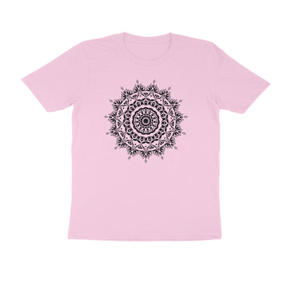 Half Sleeve Round Neck T-Shirt –  Black Mandala 5 puraidoprints