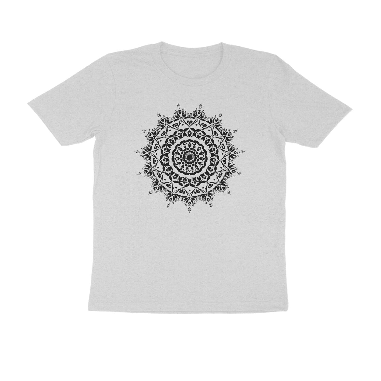 Half Sleeve Round Neck T-Shirt –  Black Mandala 5 puraidoprints