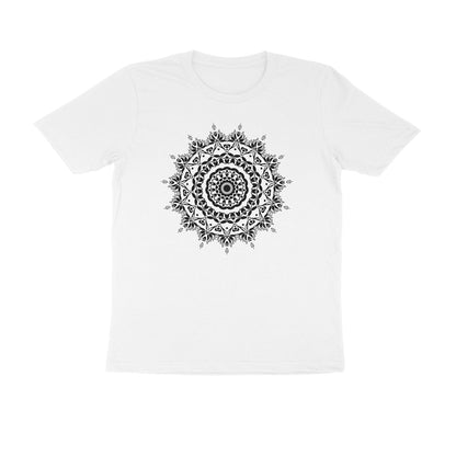 Half Sleeve Round Neck T-Shirt –  Black Mandala 5 puraidoprints