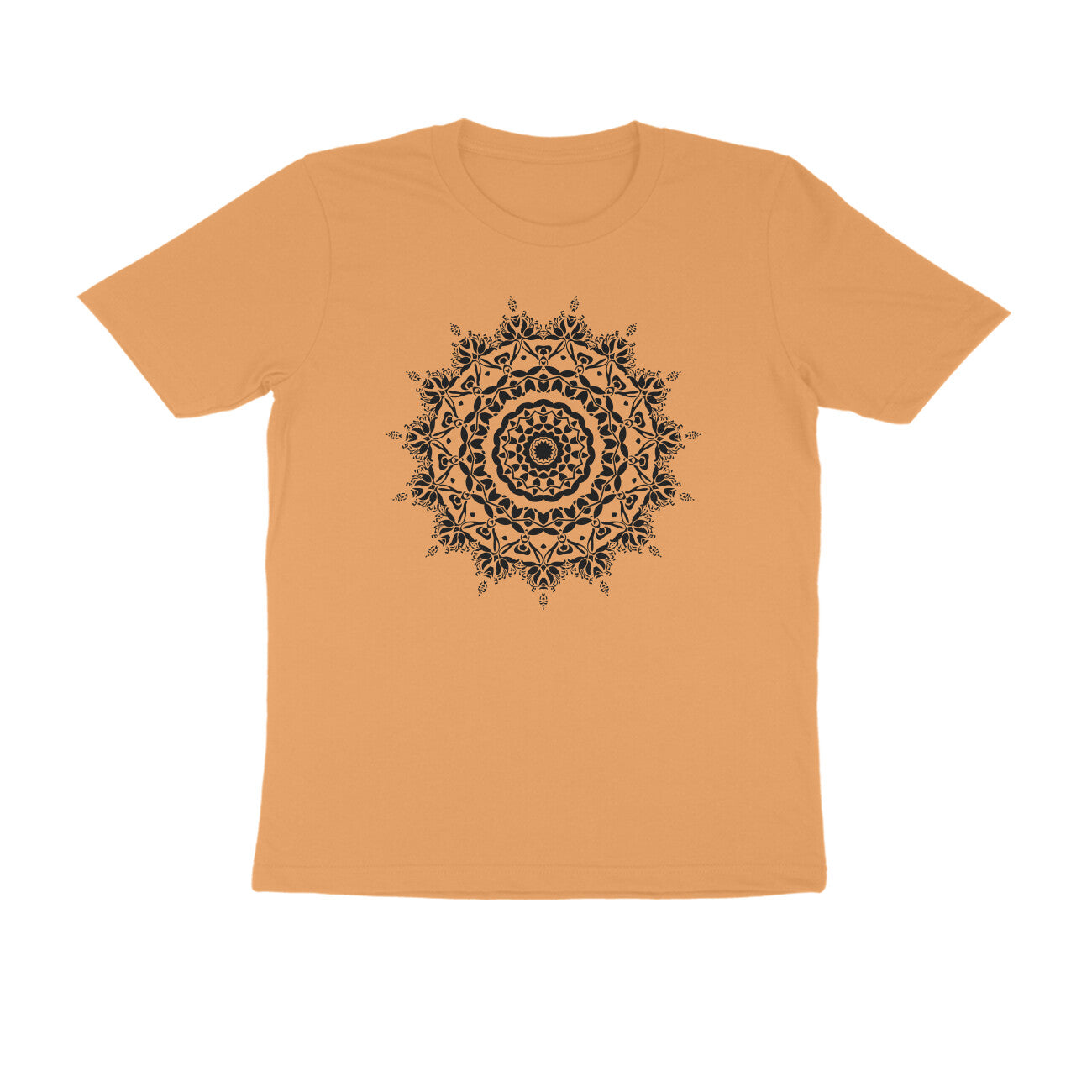 Half Sleeve Round Neck T-Shirt –  Black Mandala 5 puraidoprints