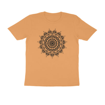 Half Sleeve Round Neck T-Shirt –  Black Mandala 5 puraidoprints