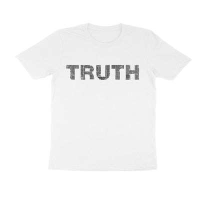 Half Sleeve Round Neck T-Shirt – Black Text - Truth puraidoprints