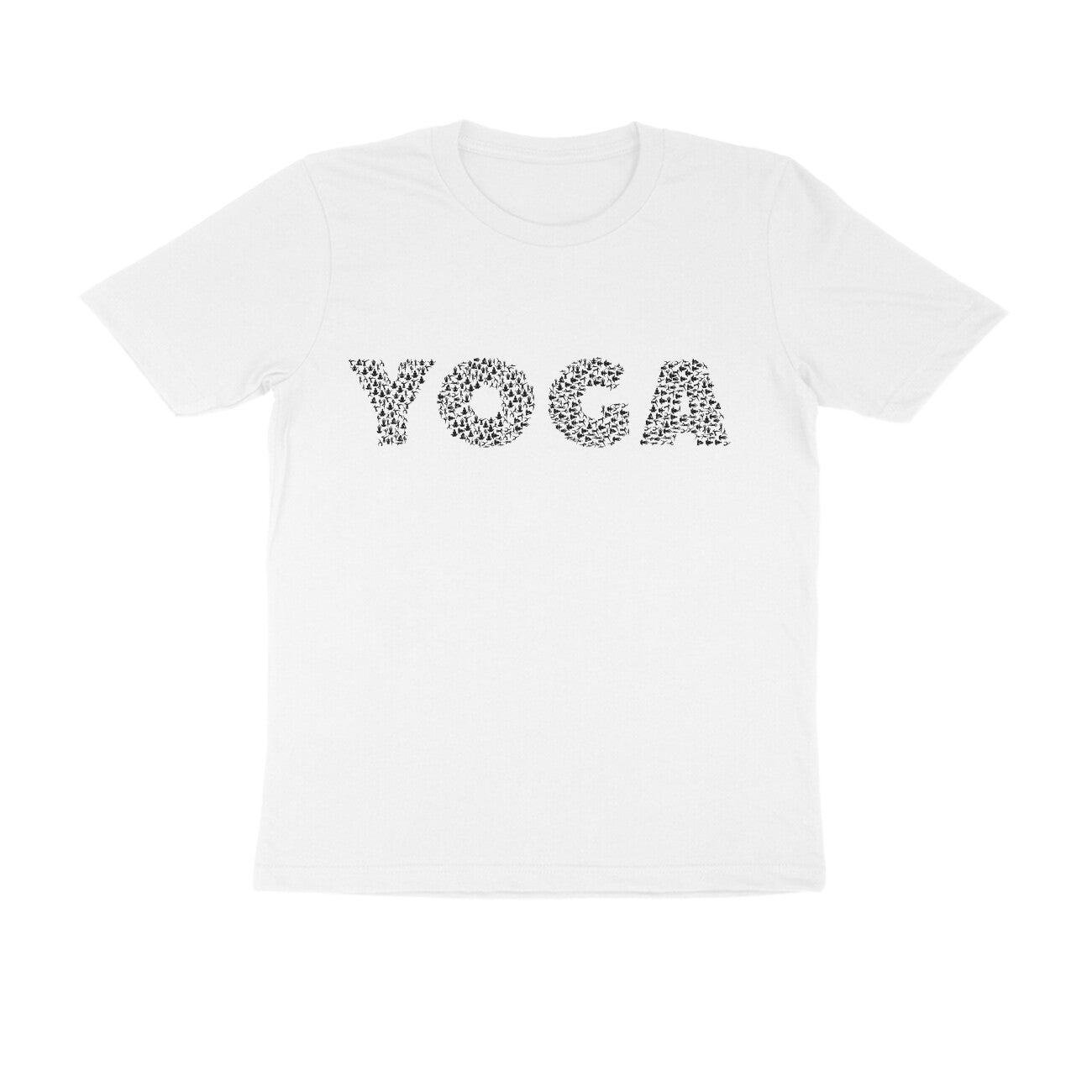 Half Sleeve Round Neck T-Shirt – Black Text - Yoga puraidoprints