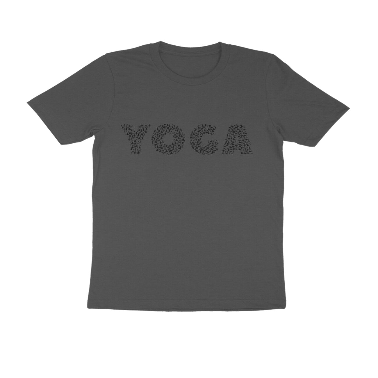 Half Sleeve Round Neck T-Shirt – Black Text - Yoga puraidoprints