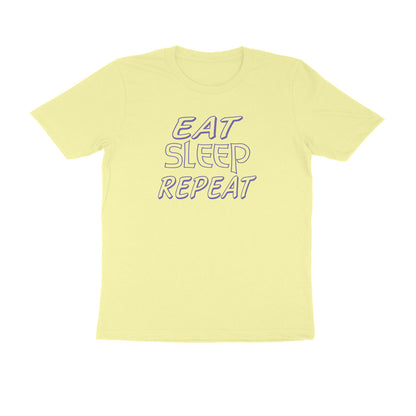 Half Sleeve Round Neck T-Shirt – Eat Sleep Repeat 2 puraidoprints