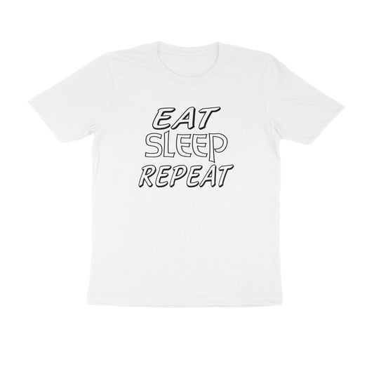 Half Sleeve Round Neck T-Shirt – Eat Sleep Repeat puraidoprints