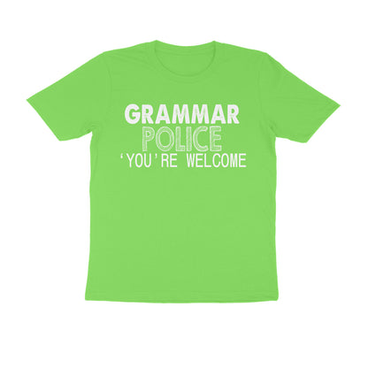 Half Sleeve Round Neck T-Shirt – Grammar Police 'you’re Welcome 1 puraidoprints