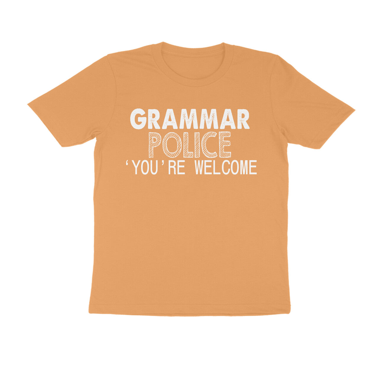 Half Sleeve Round Neck T-Shirt – Grammar Police 'you’re Welcome 1 puraidoprints