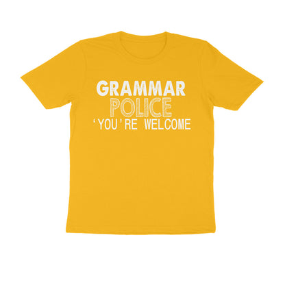 Half Sleeve Round Neck T-Shirt – Grammar Police 'you’re Welcome 1 puraidoprints