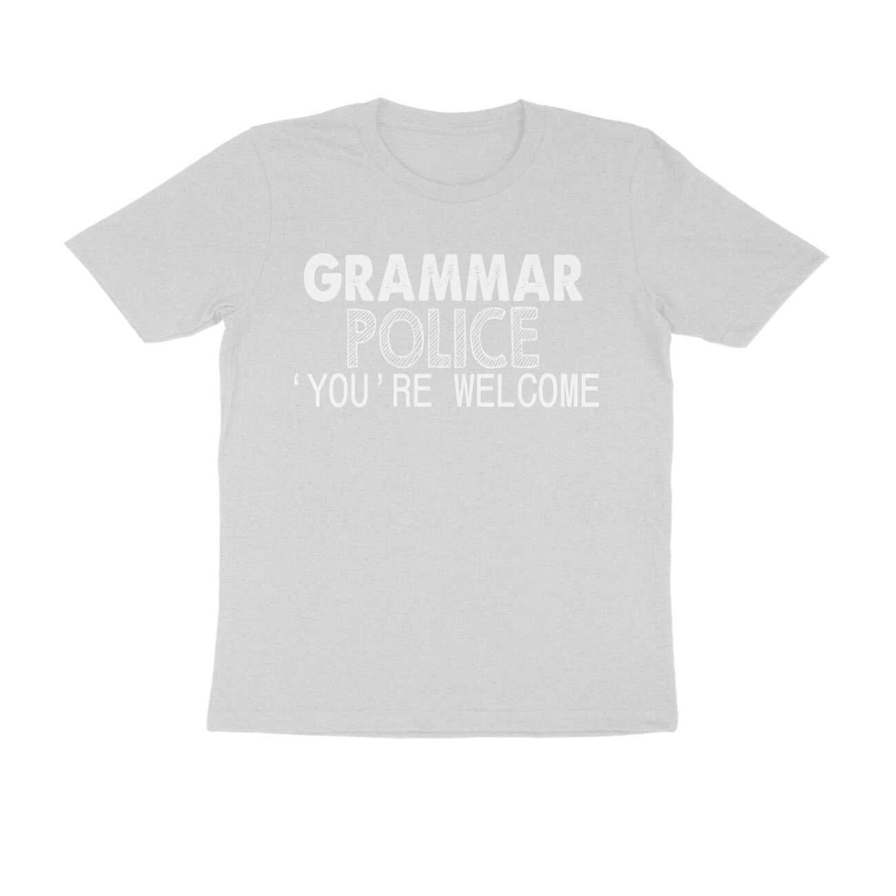 Half Sleeve Round Neck T-Shirt – Grammar Police 'you’re Welcome 1 puraidoprints