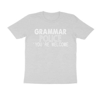 Half Sleeve Round Neck T-Shirt – Grammar Police 'you’re Welcome 1 puraidoprints