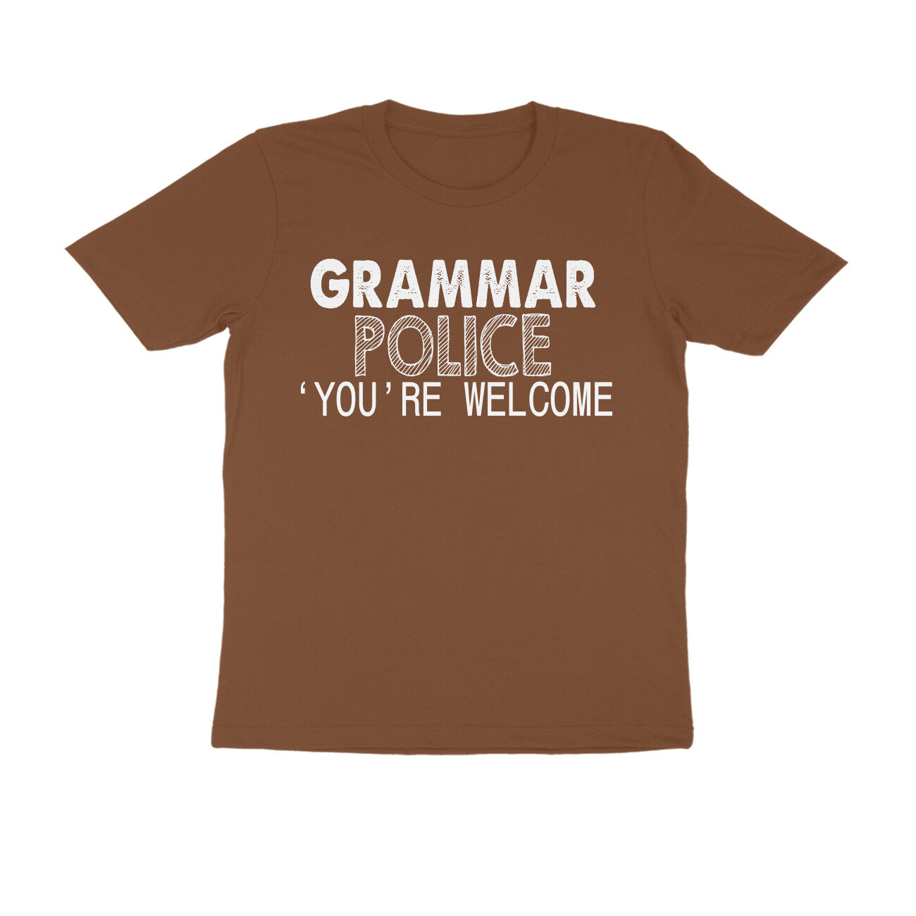 Half Sleeve Round Neck T-Shirt – Grammar Police 'you’re Welcome 1 puraidoprints