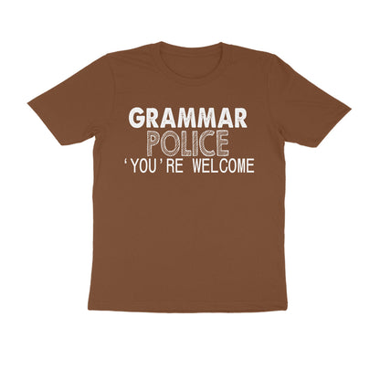 Half Sleeve Round Neck T-Shirt – Grammar Police 'you’re Welcome 1 puraidoprints