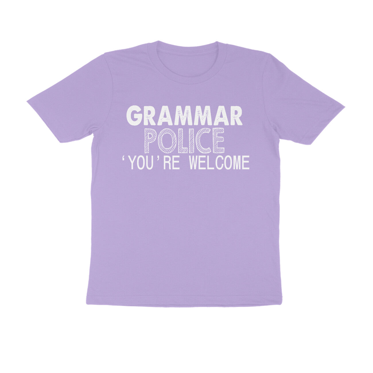 Half Sleeve Round Neck T-Shirt – Grammar Police 'you’re Welcome 1 puraidoprints