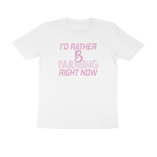 Half Sleeve Round Neck T-Shirt – I’d rather B farming right now 3 puraidoprints