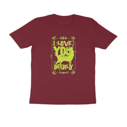 Half Sleeve Round Neck T-Shirt – I love you deerly 3 puraidoprints