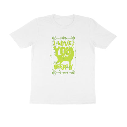 Half Sleeve Round Neck T-Shirt – I love you deerly 3 puraidoprints