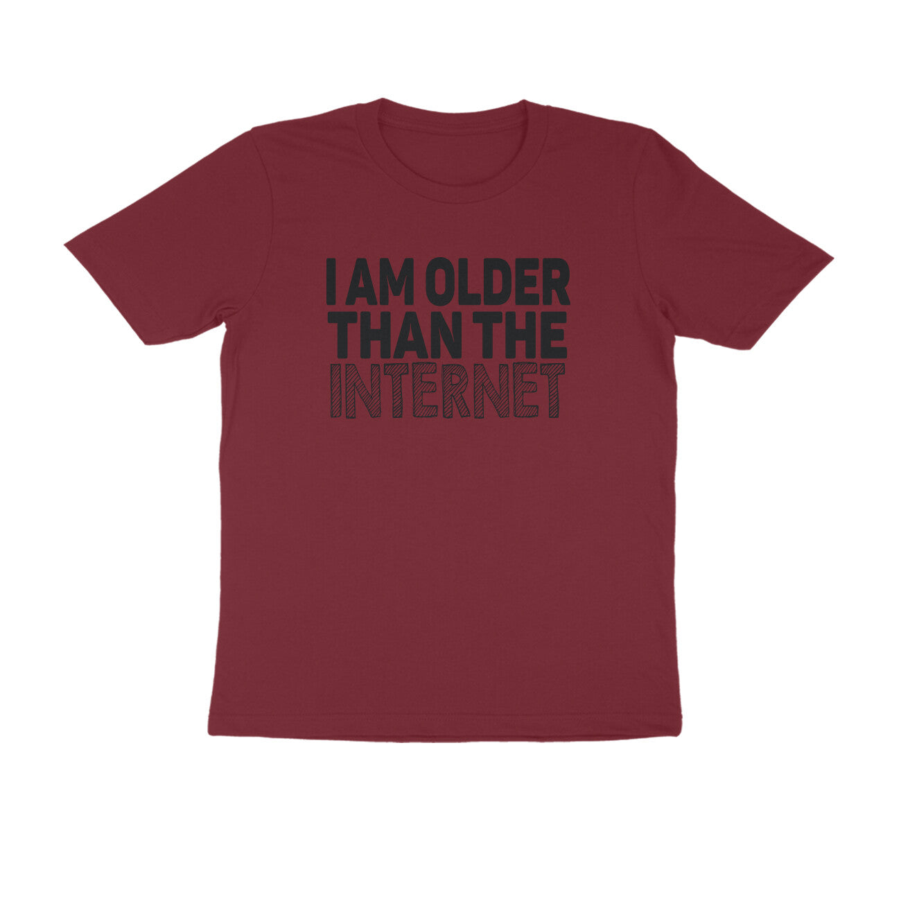 Half Sleeve Round Neck T-Shirt – I’m older than the internet 1 puraidoprints