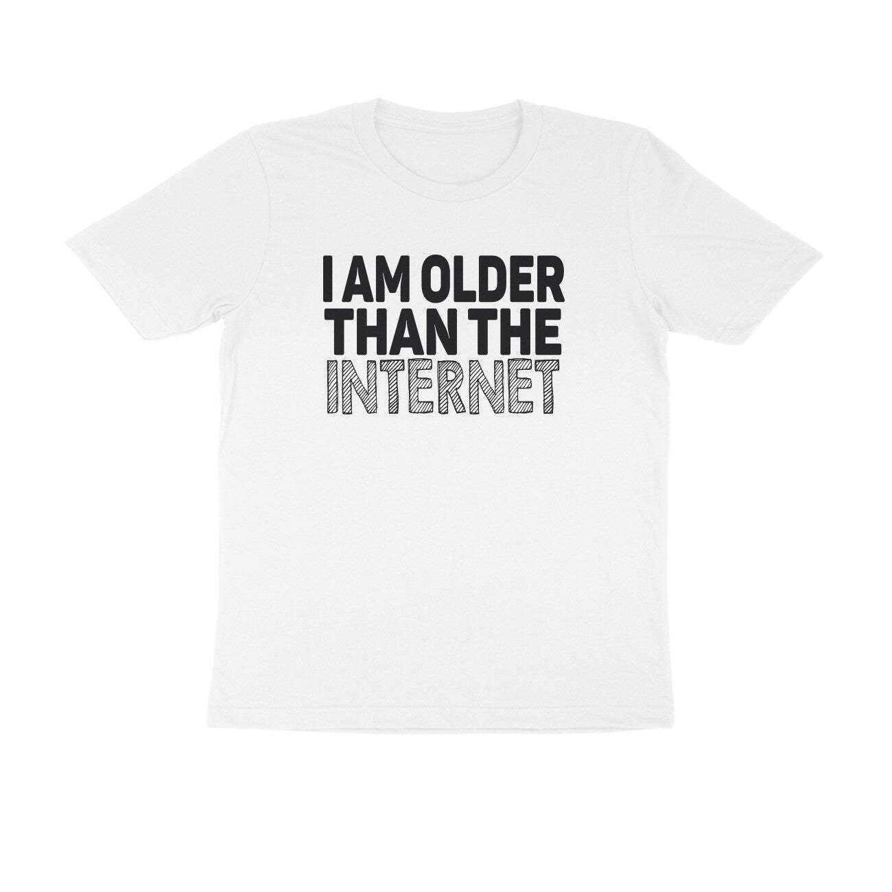 Half Sleeve Round Neck T-Shirt – I’m older than the internet 1 puraidoprints