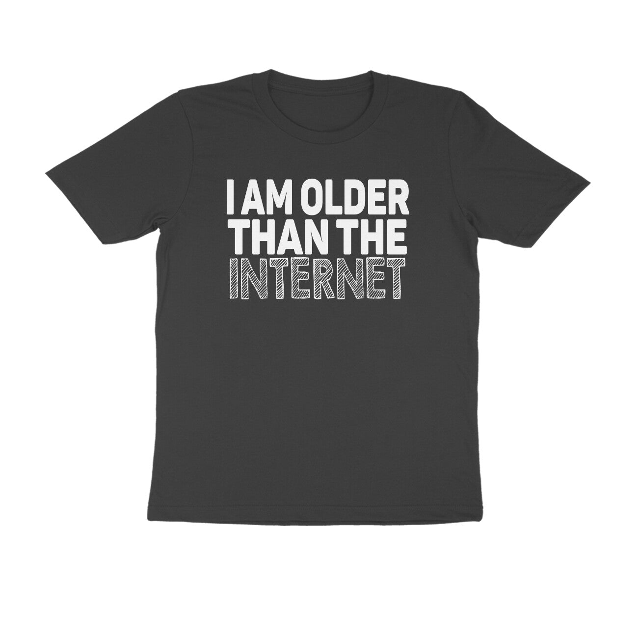 Half Sleeve Round Neck T-Shirt – I’m older than the internet 2 puraidoprints