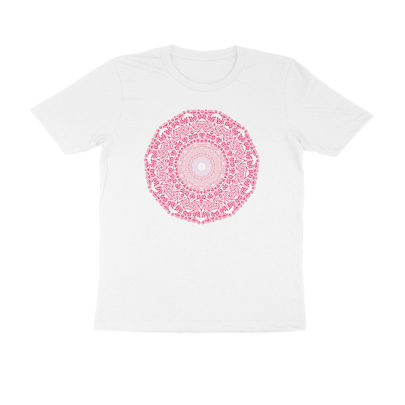 Half Sleeve Round Neck T-Shirt –  Pink Mandala 4 puraidoprints