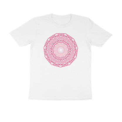 Half Sleeve Round Neck T-Shirt –  Pink Mandala 4 puraidoprints