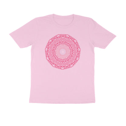 Half Sleeve Round Neck T-Shirt –  Pink Mandala 4 puraidoprints