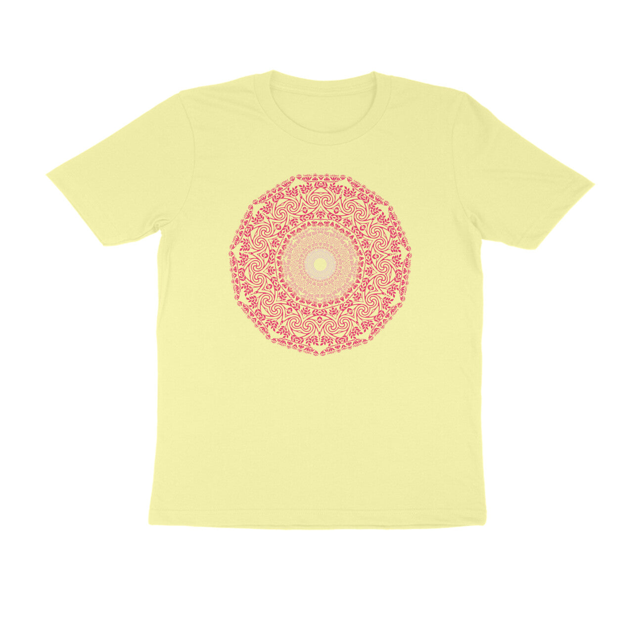 Half Sleeve Round Neck T-Shirt –  Pink Mandala 4 puraidoprints