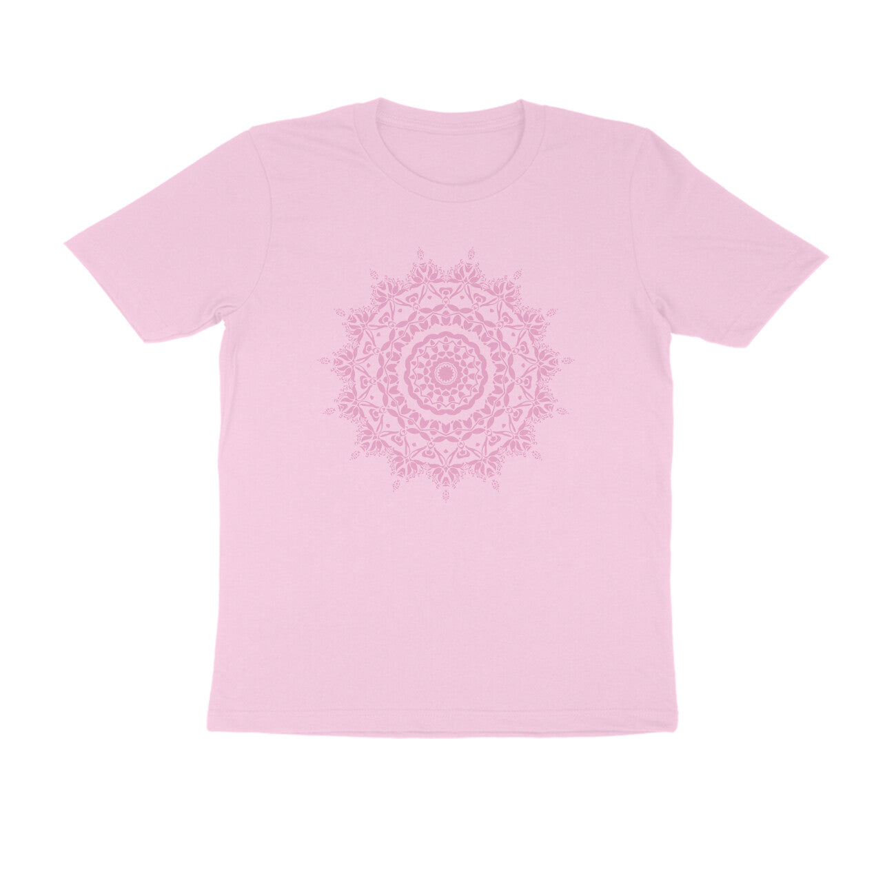 Half Sleeve Round Neck T-Shirt –  Pink Mandala 5 puraidoprints