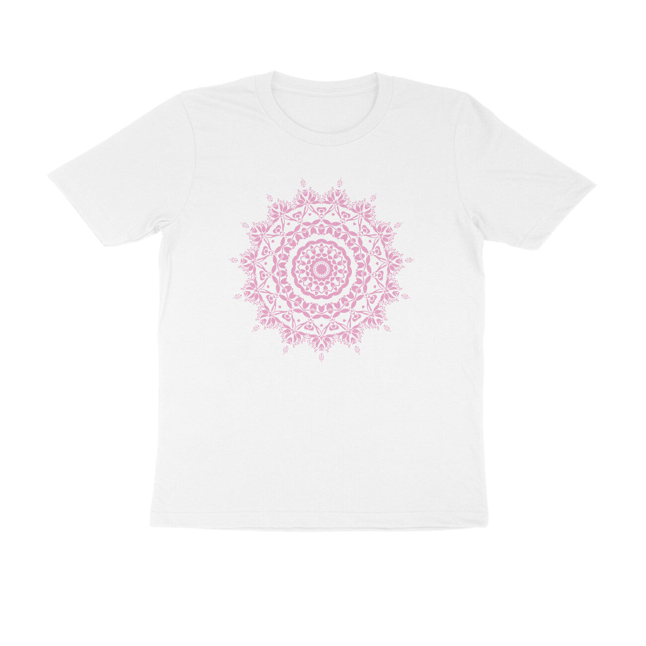 Half Sleeve Round Neck T-Shirt –  Pink Mandala 5 puraidoprints